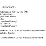 Assembled Desktop Intel I3 3rd, Zebronix H61 Motherboard, Netac 8 GB RAM, Netac 240GB Sata SSD, With FREE Processor FAN