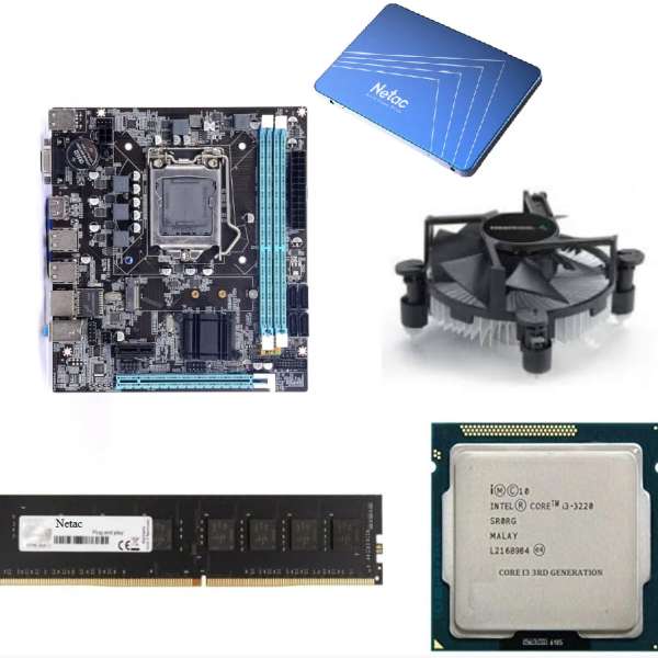 Assembled Desktop Intel I3 3rd, Zebronix H61 Motherboard, Netac 8 GB RAM, Netac 240GB Sata SSD, With FREE Processor FAN